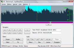 Fenêtre principale de mp3DirectCut