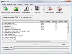Fenêtre principale de MP3Gain